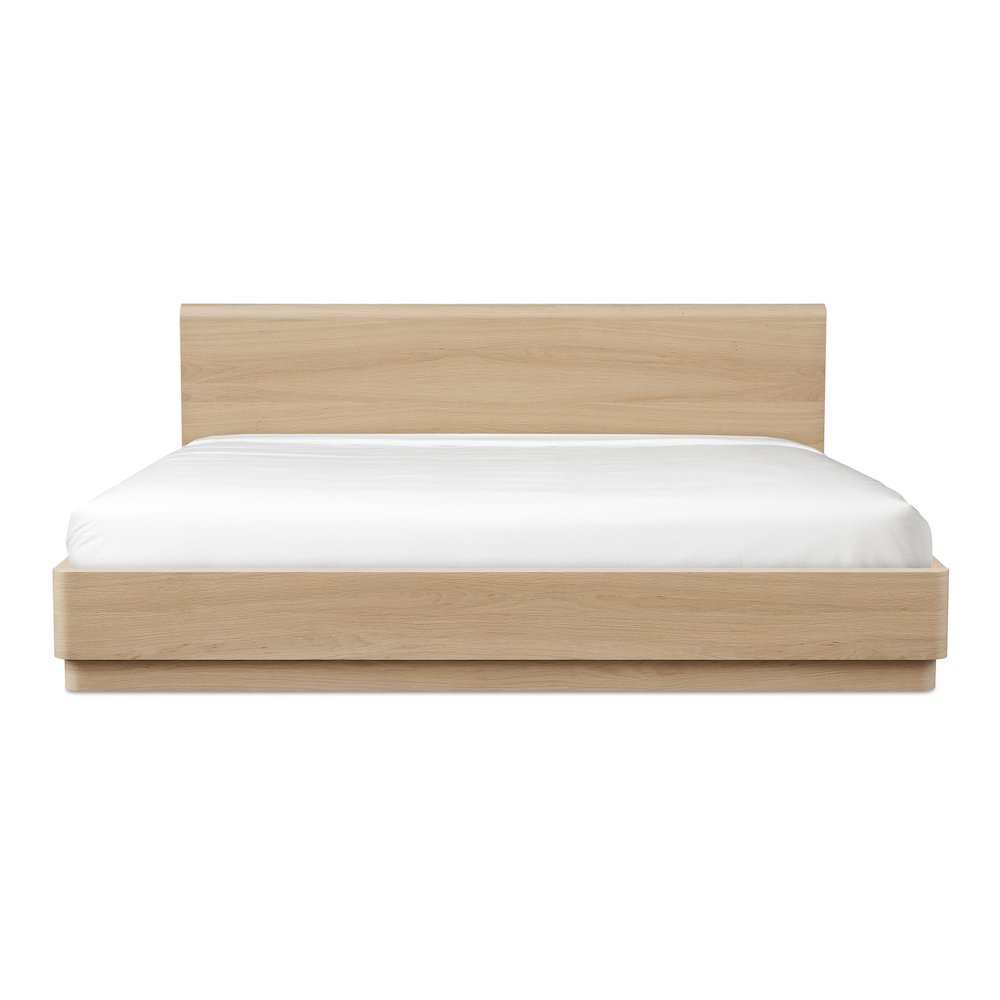 Solid Wood Bed Frame King Size Bed Frame with Walnut Oak Veneer Finish