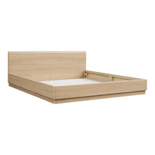 Solid Wood Bed Frame King Size Bed Frame with Walnut Oak Veneer Finish