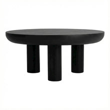Black Concrete Top Coffee Table with Plywood Frame and Durable Cement Legs