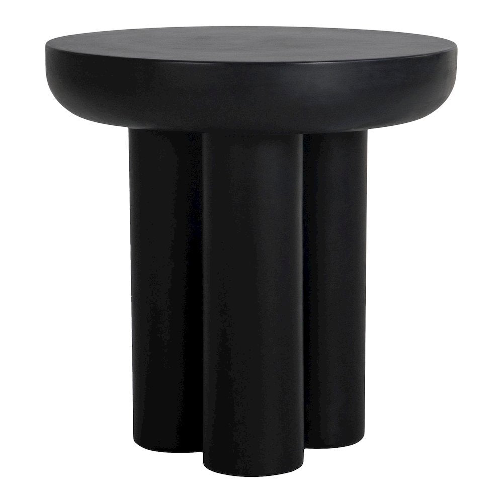 Black Concrete Side Table with Iron Frame – Modern Accent Table Design