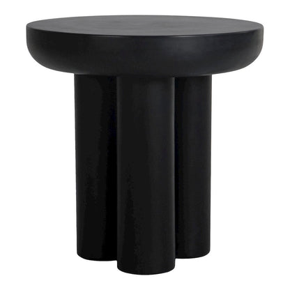 Black Concrete Side Table with Iron Frame – Modern Accent Table Design