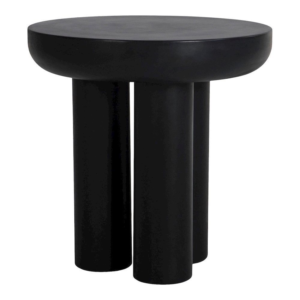 Black Concrete Side Table with Iron Frame – Modern Accent Table Design