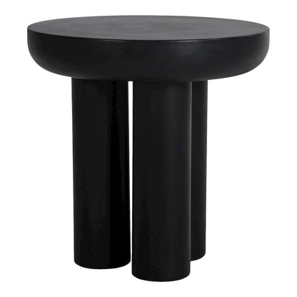 Black Concrete Side Table with Iron Frame – Modern Accent Table Design