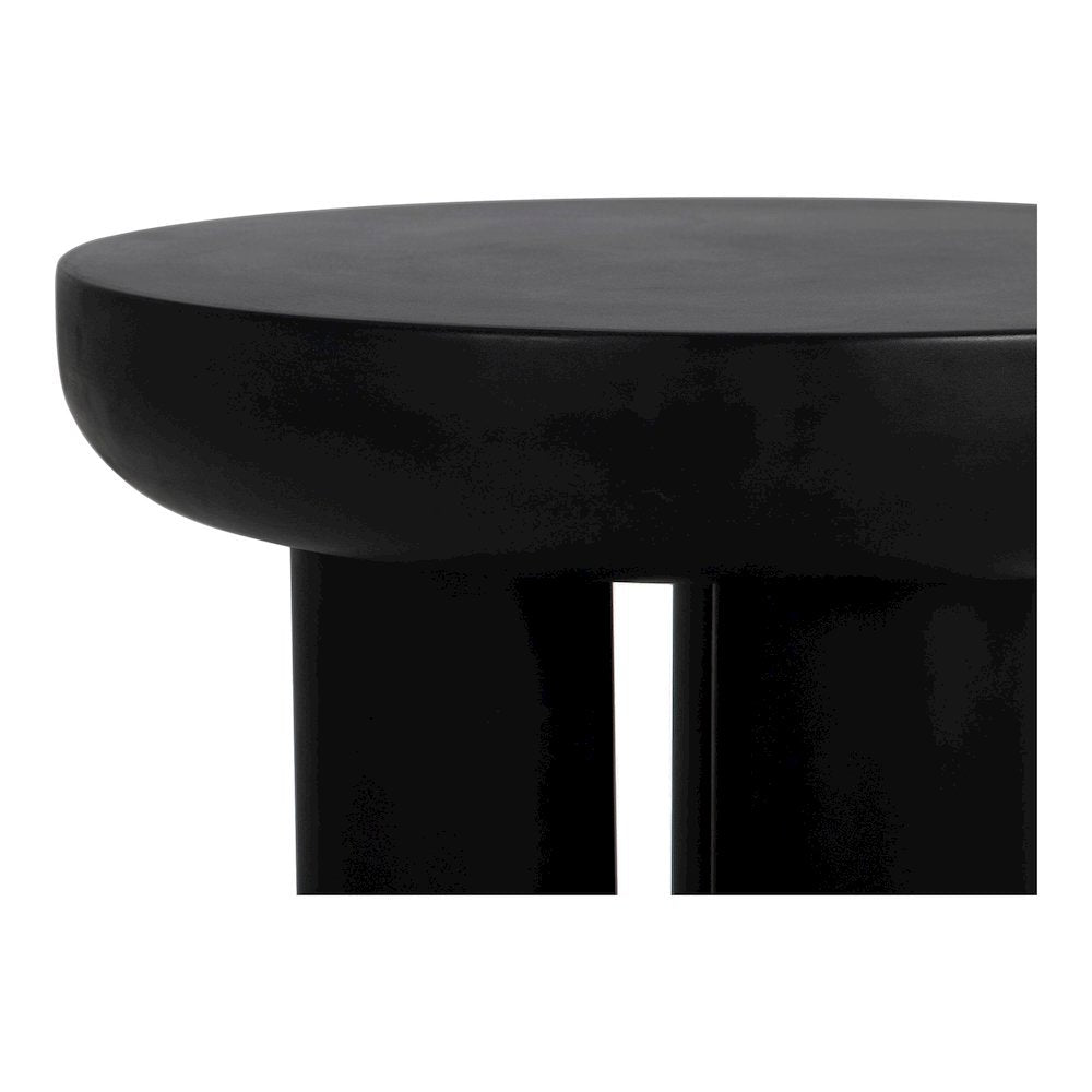 Black Concrete Side Table with Iron Frame – Modern Accent Table Design