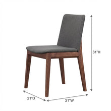 Mid-Century Dining Chairs Set of 2, Upholstered Accent Chair, Dining Room,Gray
