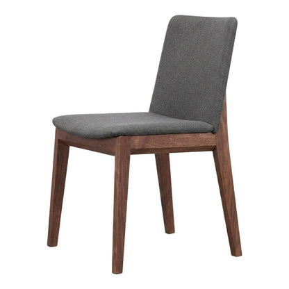 Mid-Century Dining Chairs Set of 2, Upholstered Accent Chair, Dining Room,Gray