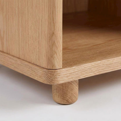 Oak Nightstand with Soft Close Drawer and Solid Wood Frame