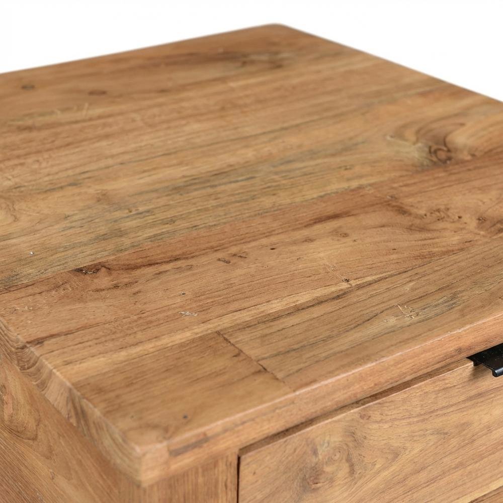 Solid Teak Side Table with Drawer, Contemporary End Table for Living Room,Brown