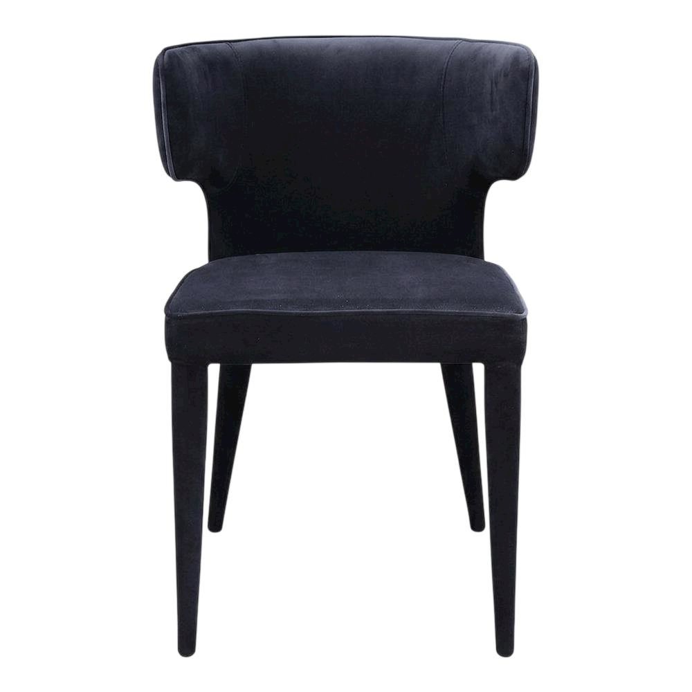 Polyester Upholstered Dining Chair, Art Deco Accent Chair for Dining Room,Black