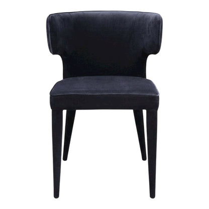Polyester Upholstered Dining Chair, Art Deco Accent Chair for Dining Room,Black