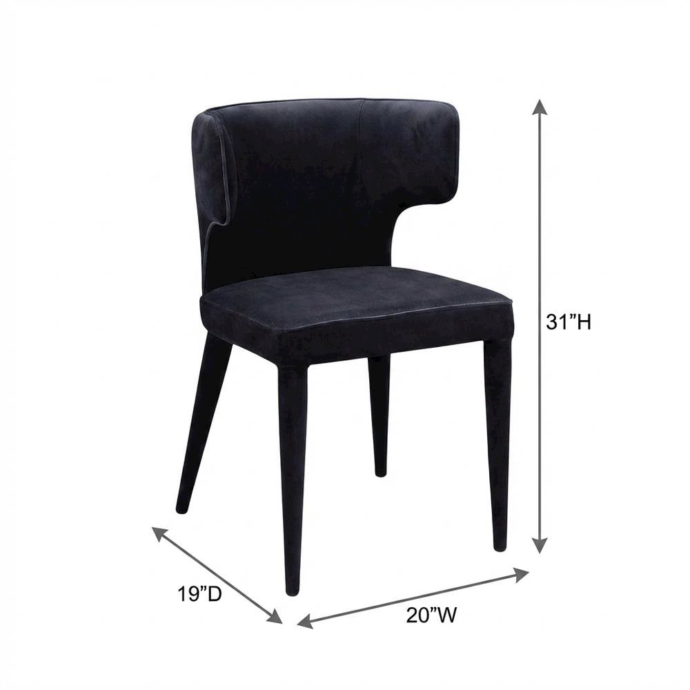 Polyester Upholstered Dining Chair, Art Deco Accent Chair for Dining Room,Black