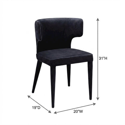 Polyester Upholstered Dining Chair, Art Deco Accent Chair for Dining Room,Black