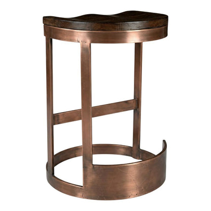 Industrial Counter Stool with Footrest, Backless Bar Stool for Kitchen,Brown