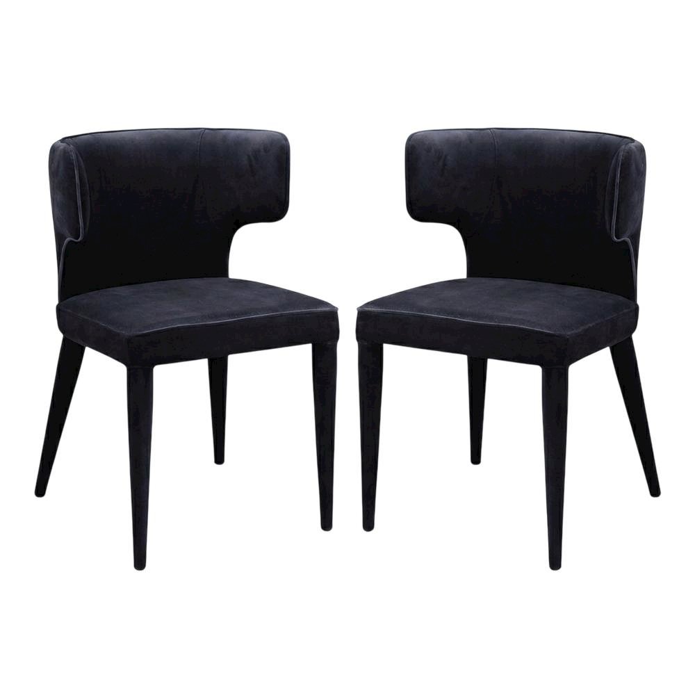 Polyester Upholstered Dining Chair, Art Deco Accent Chair for Dining Room,Black
