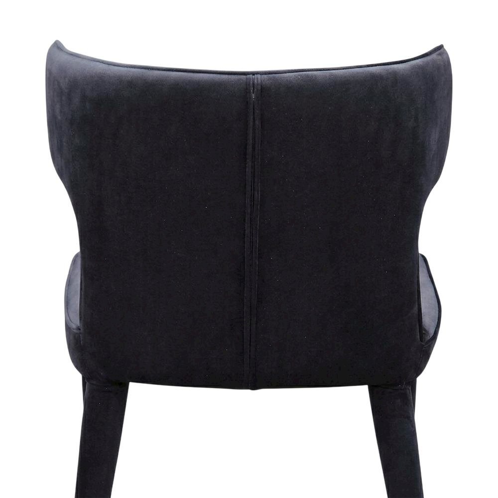 Polyester Upholstered Dining Chair, Art Deco Accent Chair for Dining Room,Black