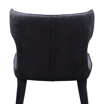 Polyester Upholstered Dining Chair, Art Deco Accent Chair for Dining Room,Black