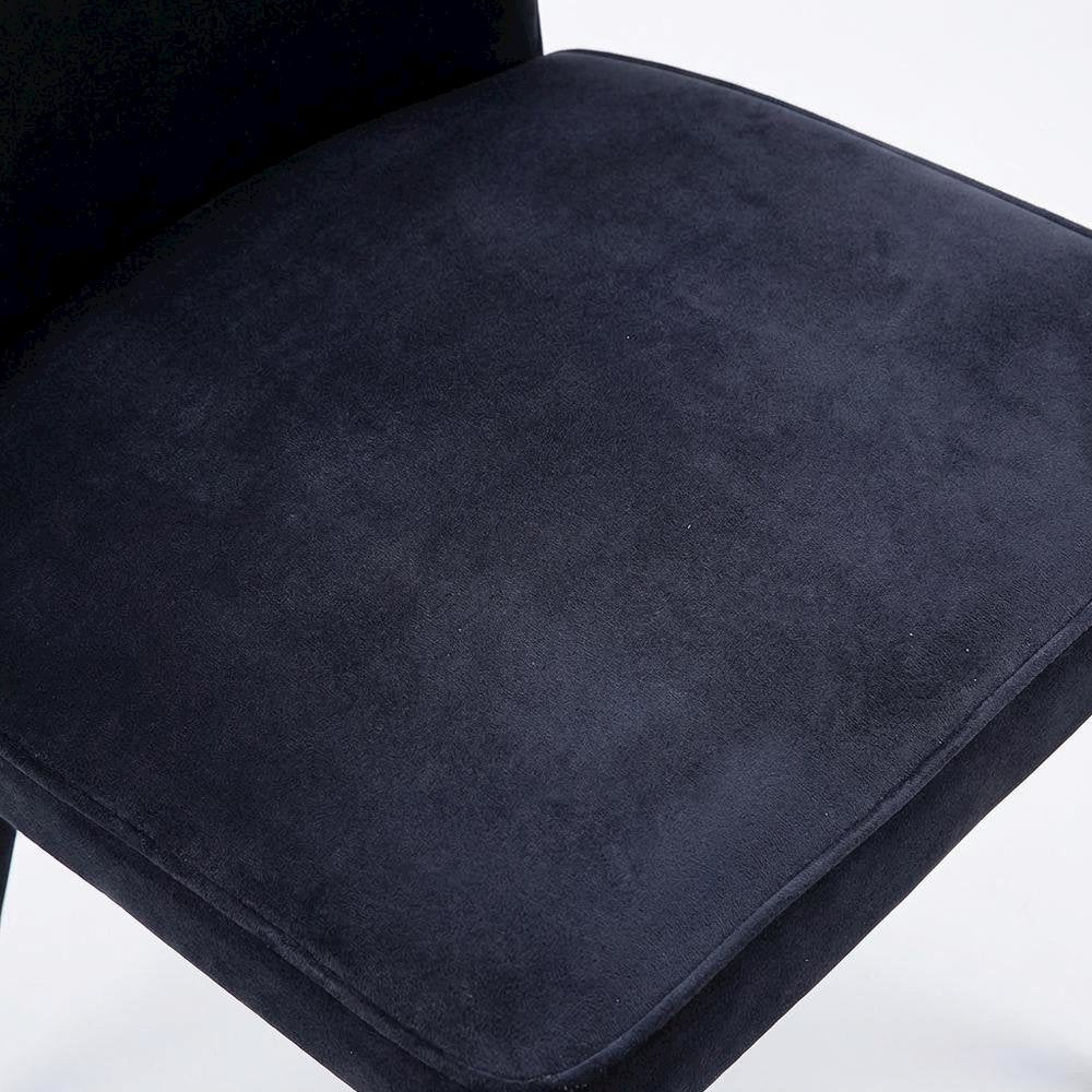 Polyester Upholstered Dining Chair, Art Deco Accent Chair for Dining Room,Black