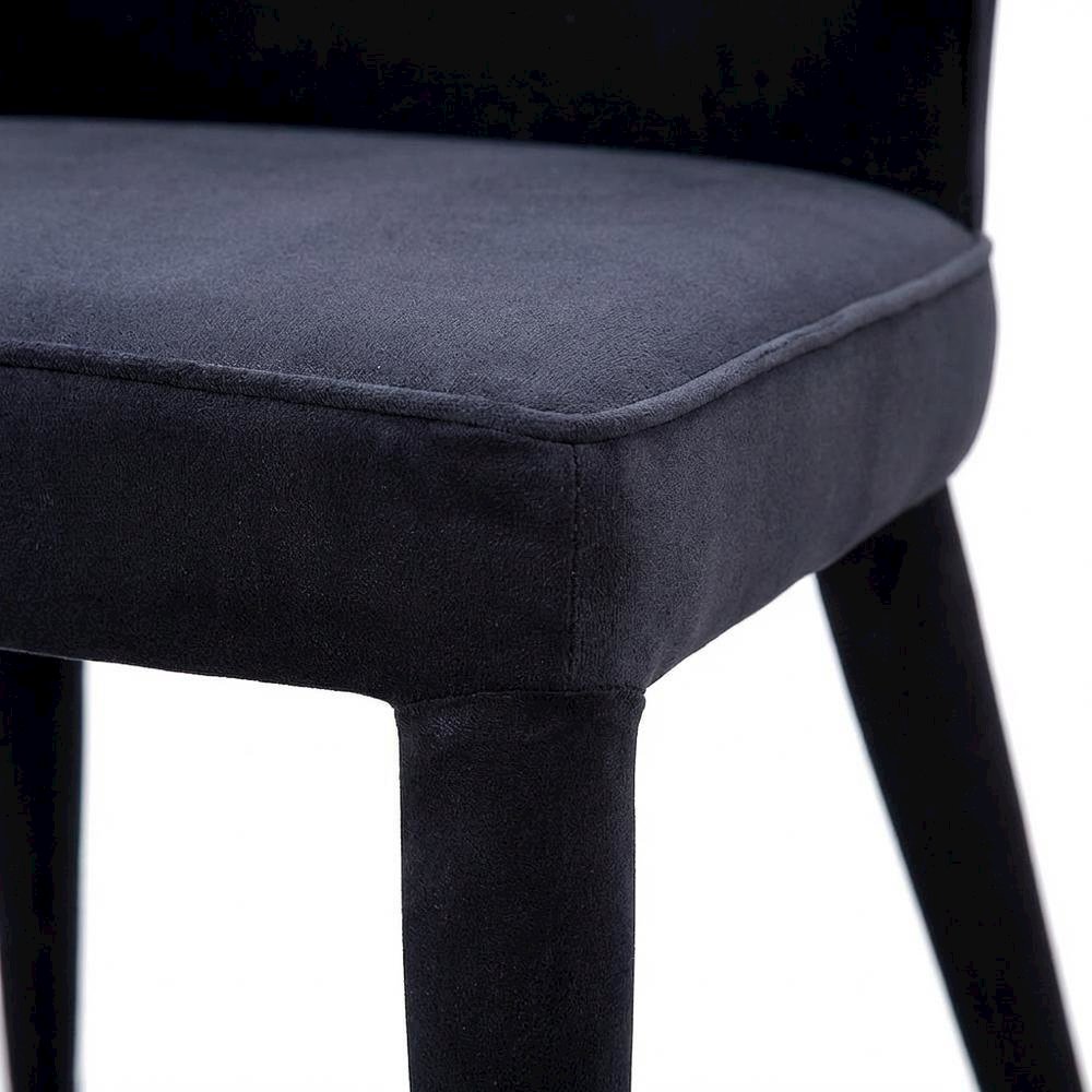 Polyester Upholstered Dining Chair, Art Deco Accent Chair for Dining Room,Black
