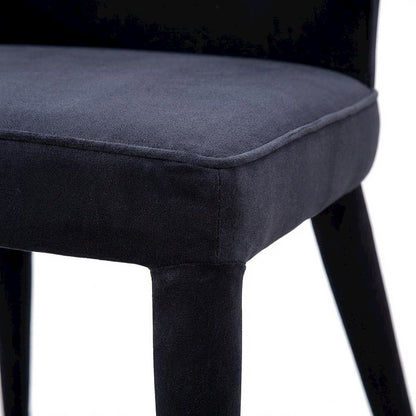 Polyester Upholstered Dining Chair, Art Deco Accent Chair for Dining Room,Black