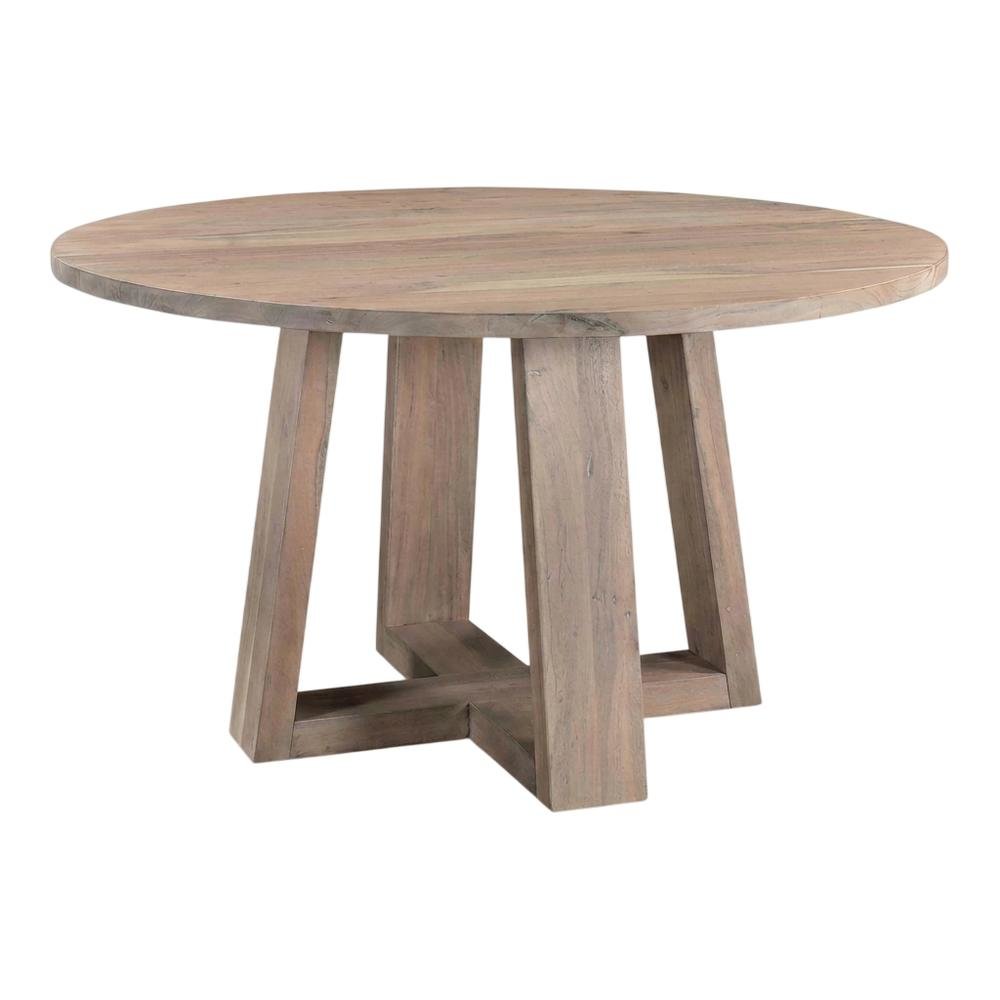 Solid Acacia Round Dining Table, Scandinavian Kitchen Table for Dining Room,Gray