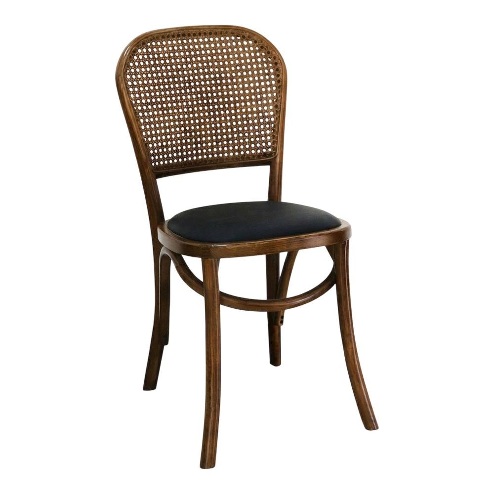 Rattan Upholstered Dining Chairs Set of 2, Rustic Accent Chair,Brown