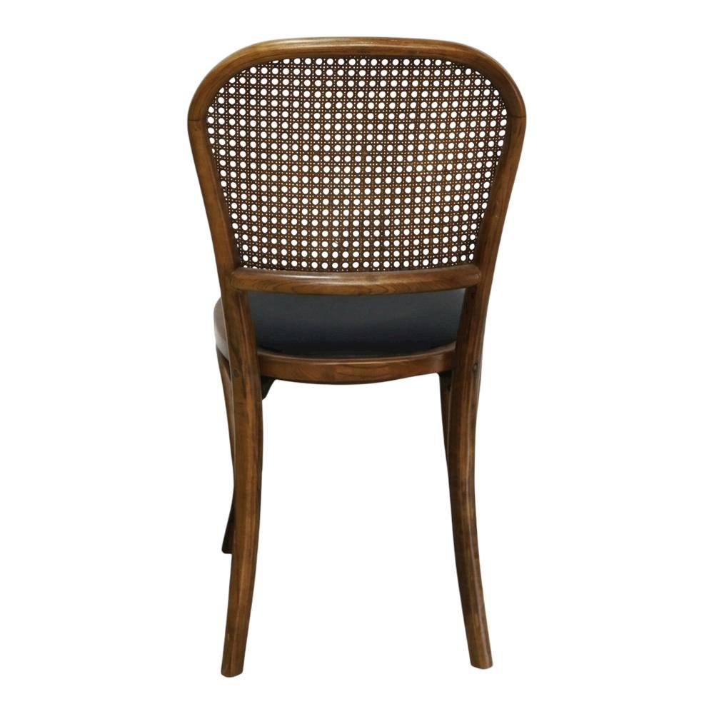 Rattan Upholstered Dining Chairs Set of 2, Rustic Accent Chair,Brown