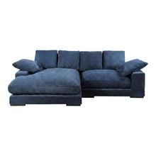 Contemporary Sectional Sofa with Chaise, Polyester Living Room Couch,Blue