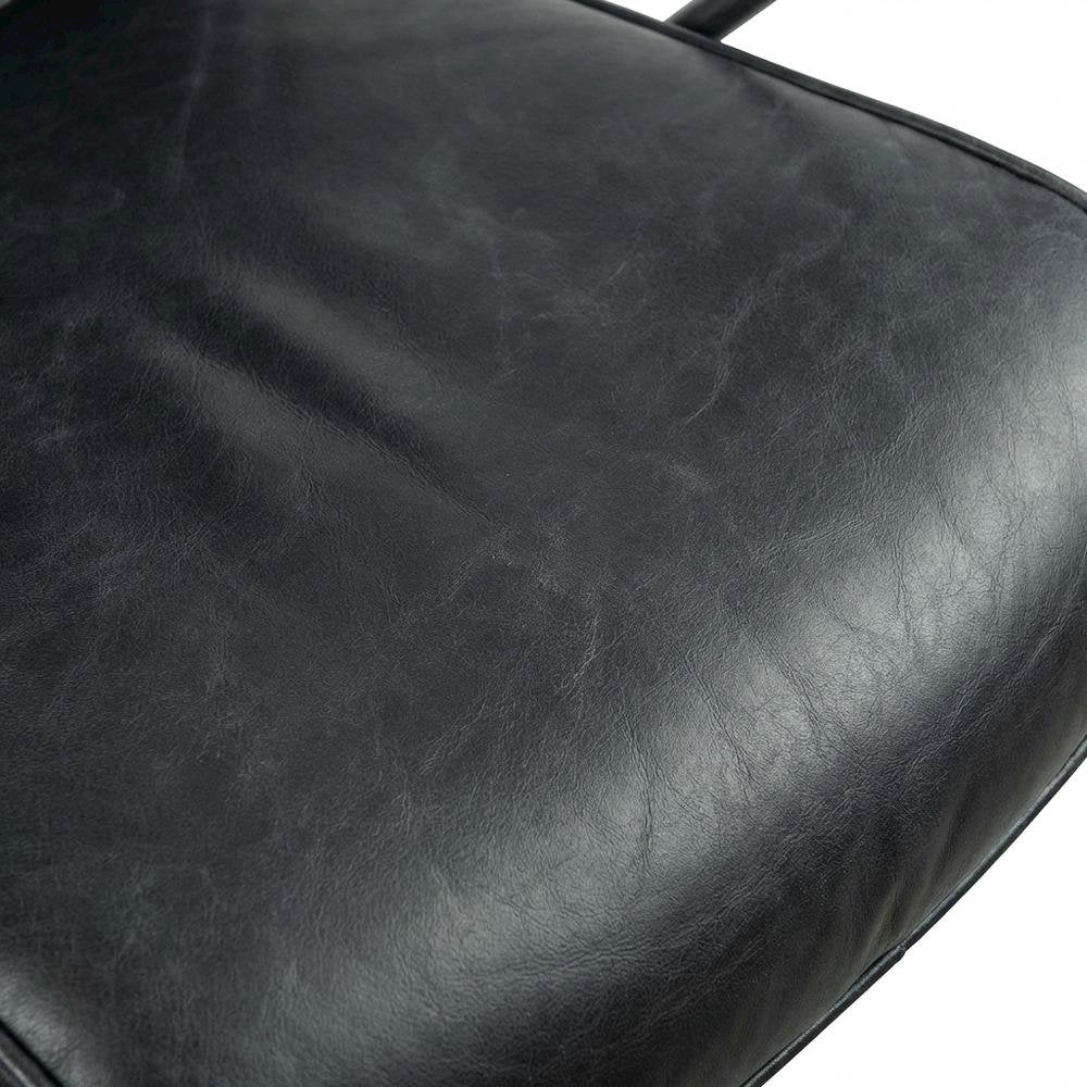 Leather Upholstered Executive Office Chair, Industrial Swivel Desk Chair,Black