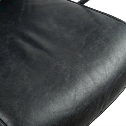 Leather Upholstered Executive Office Chair, Industrial Swivel Desk Chair,Black