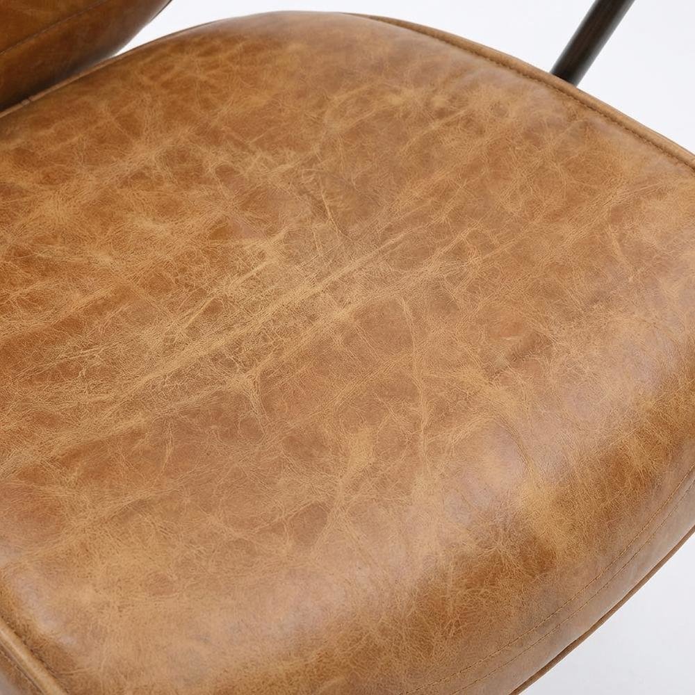Leather Upholstered Executive Office Chair, Industrial Swivel Desk Chair,Orange