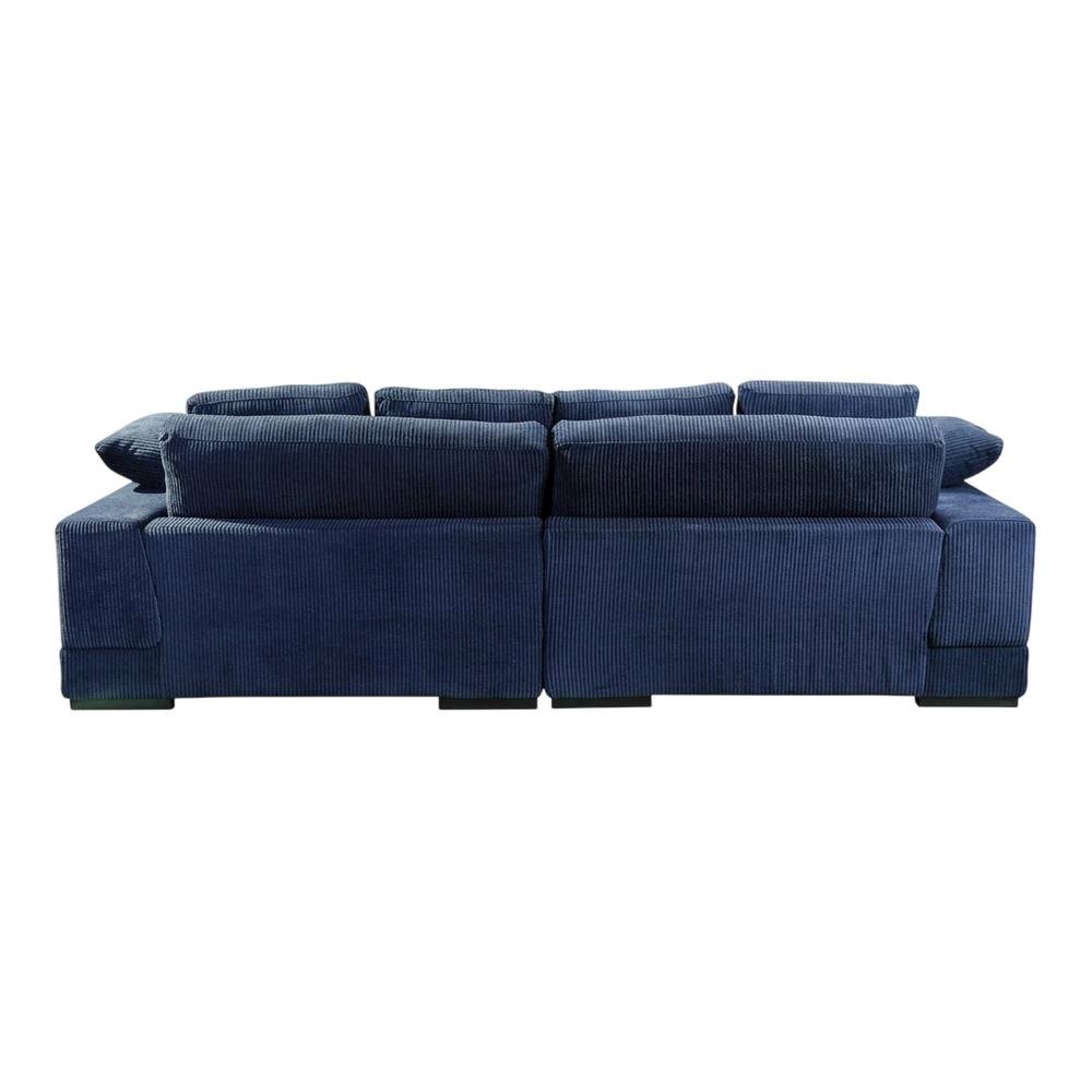 Contemporary Sectional Sofa with Chaise, Polyester Living Room Couch,Blue
