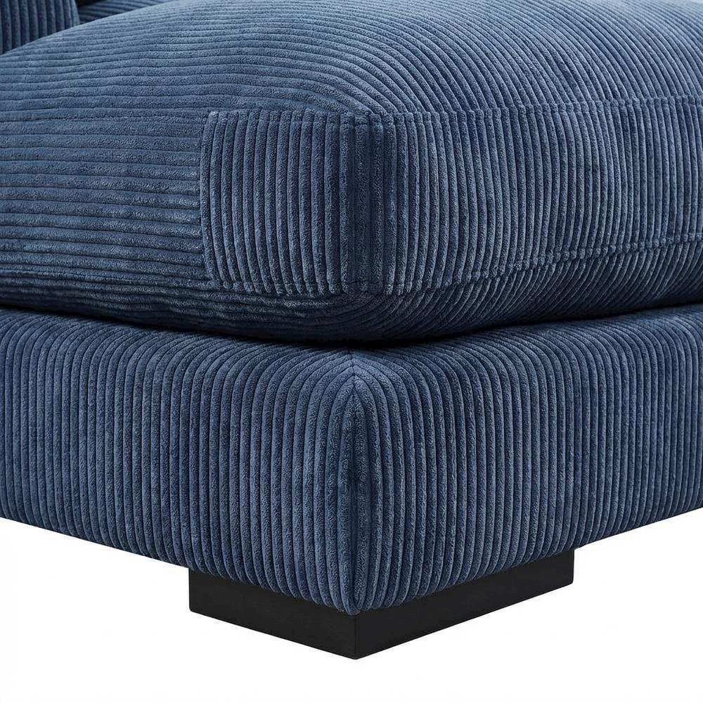 Contemporary Sectional Sofa with Chaise, Polyester Living Room Couch,Blue