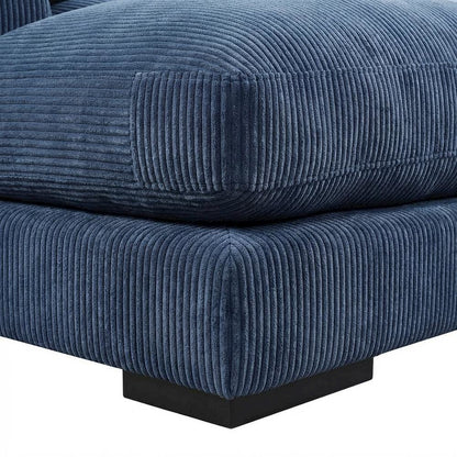 Contemporary Sectional Sofa with Chaise, Polyester Living Room Couch,Blue