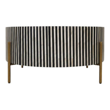 Art Deco Coffee Table with Camel Bone Top, Accent Table for Living Room