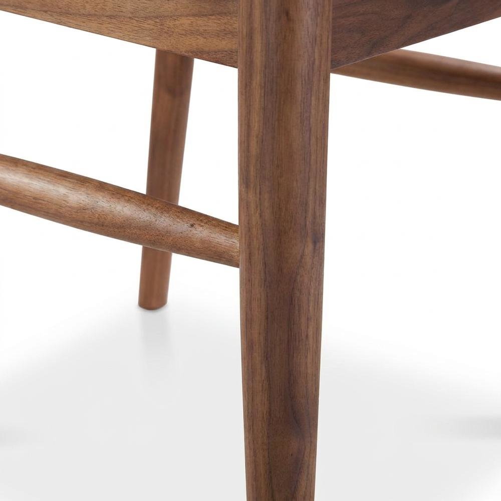 Solid Walnut Mid-Century Modern Dining Chair with Open-Back Frame, Set of 2