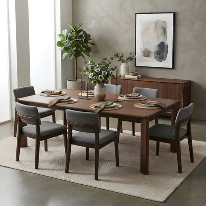 Solid White Ash Dining Table with Rounded Edges, Modern Style Seats Eight