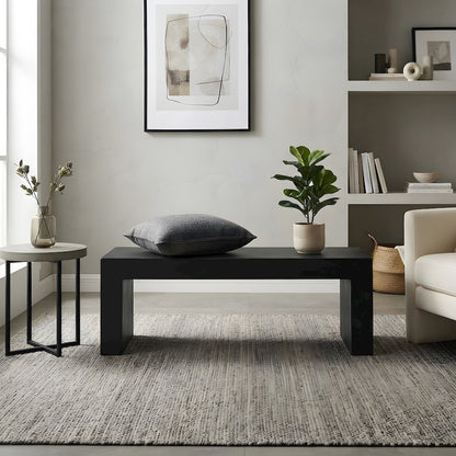 Fiber-Reinforced Concrete Outdoor Bench with Contemporary Profile for Entryway