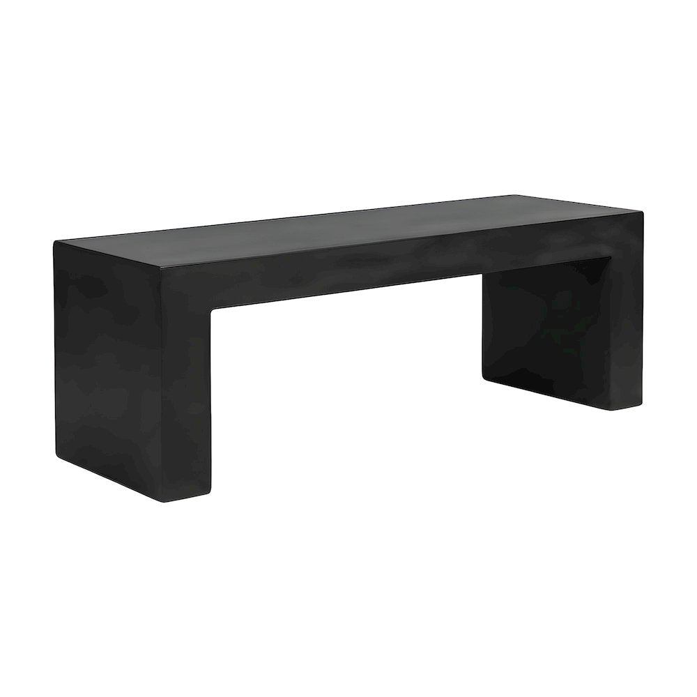 Fiber-Reinforced Concrete Outdoor Bench with Contemporary Profile for Entryway