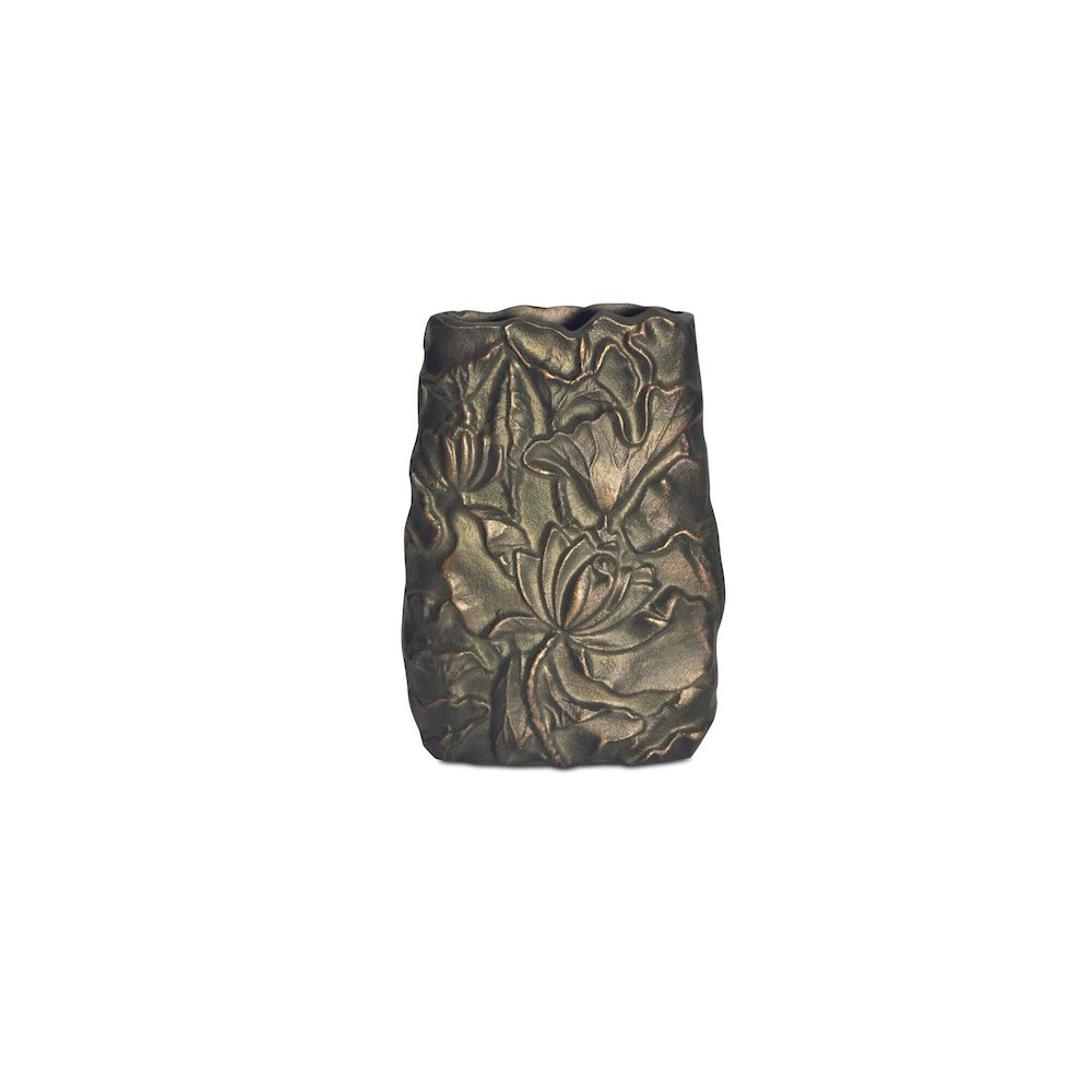 Sabine Cast Aluminum Vase Antique Brass