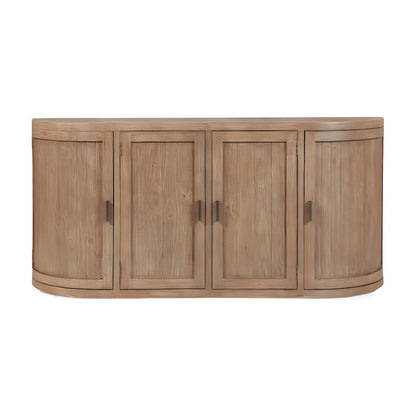Reclaimed Pine Sideboard with Curved Doors and Rustic Enclosed Storage