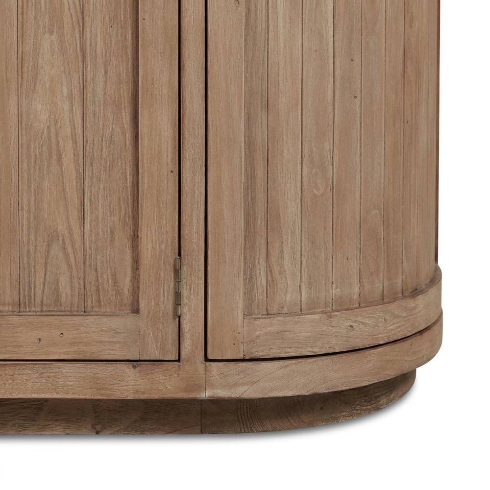 Reclaimed Pine Sideboard with Curved Doors and Rustic Enclosed Storage