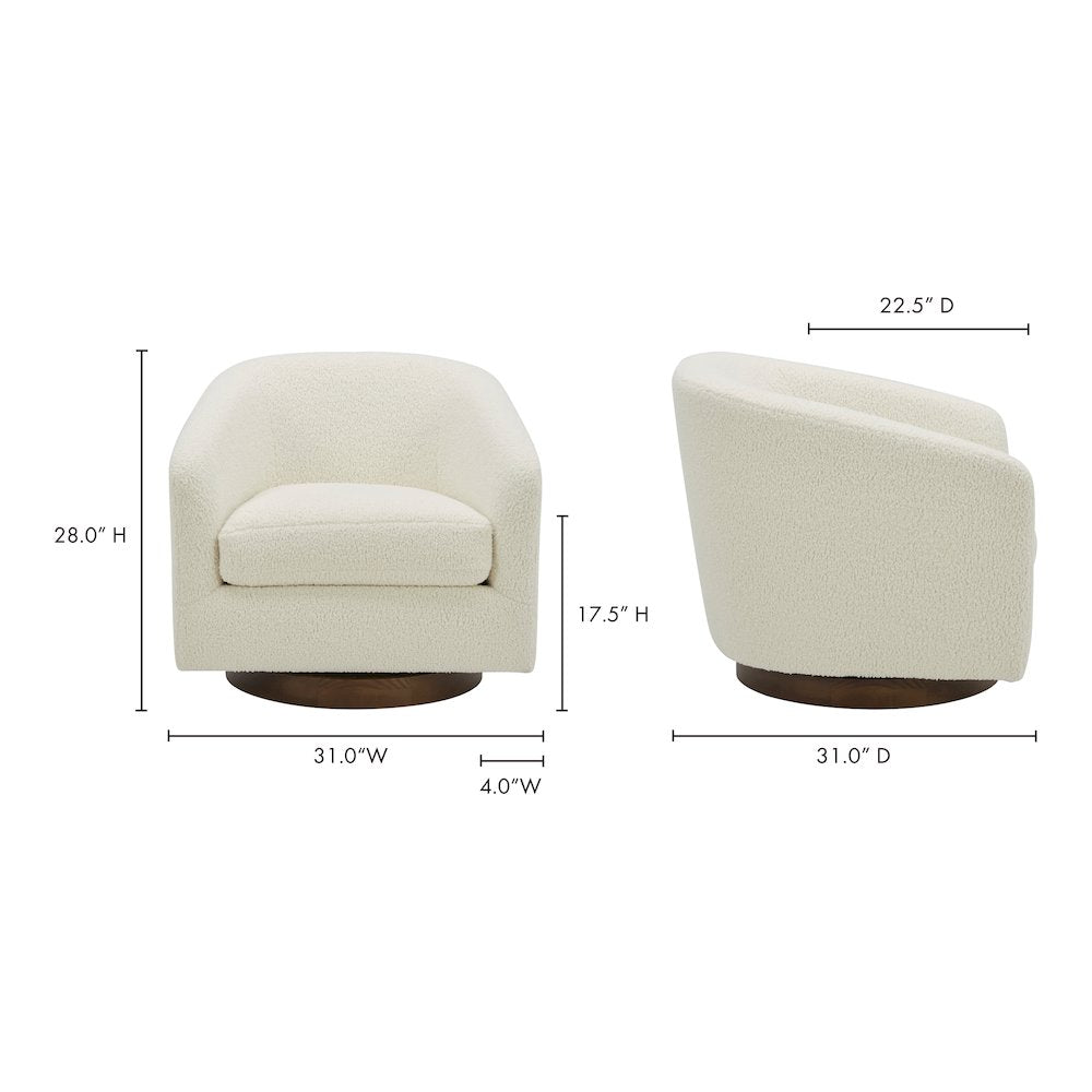 Oscy Swivel Chair Vegan Shearling White