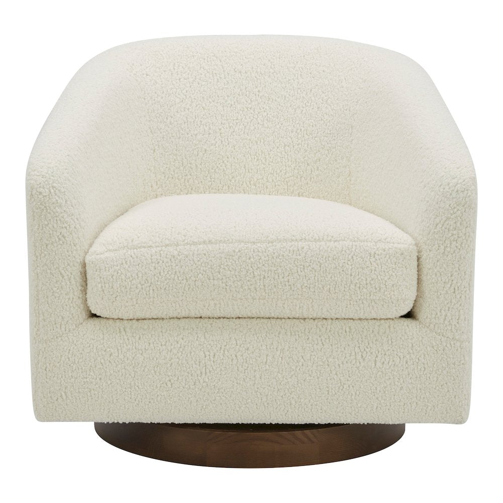 Oscy Swivel Chair Vegan Shearling White