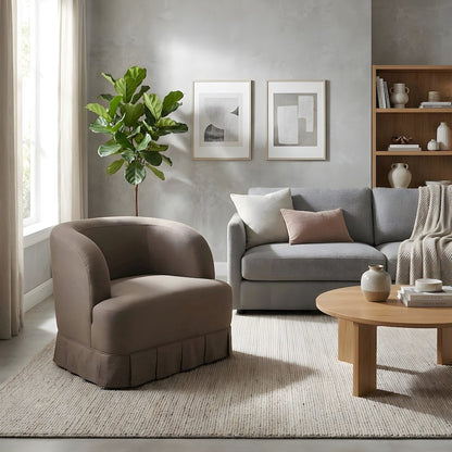 Fabric Upholstered Swivel Accent Chair with Contemporary Style for Living Room