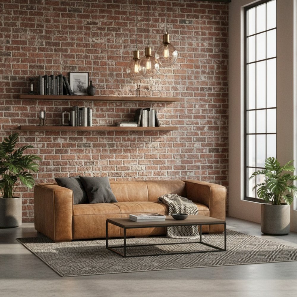 Brown Faux Leather Couch, Midcentury Modern Faux Leather Sofa Design