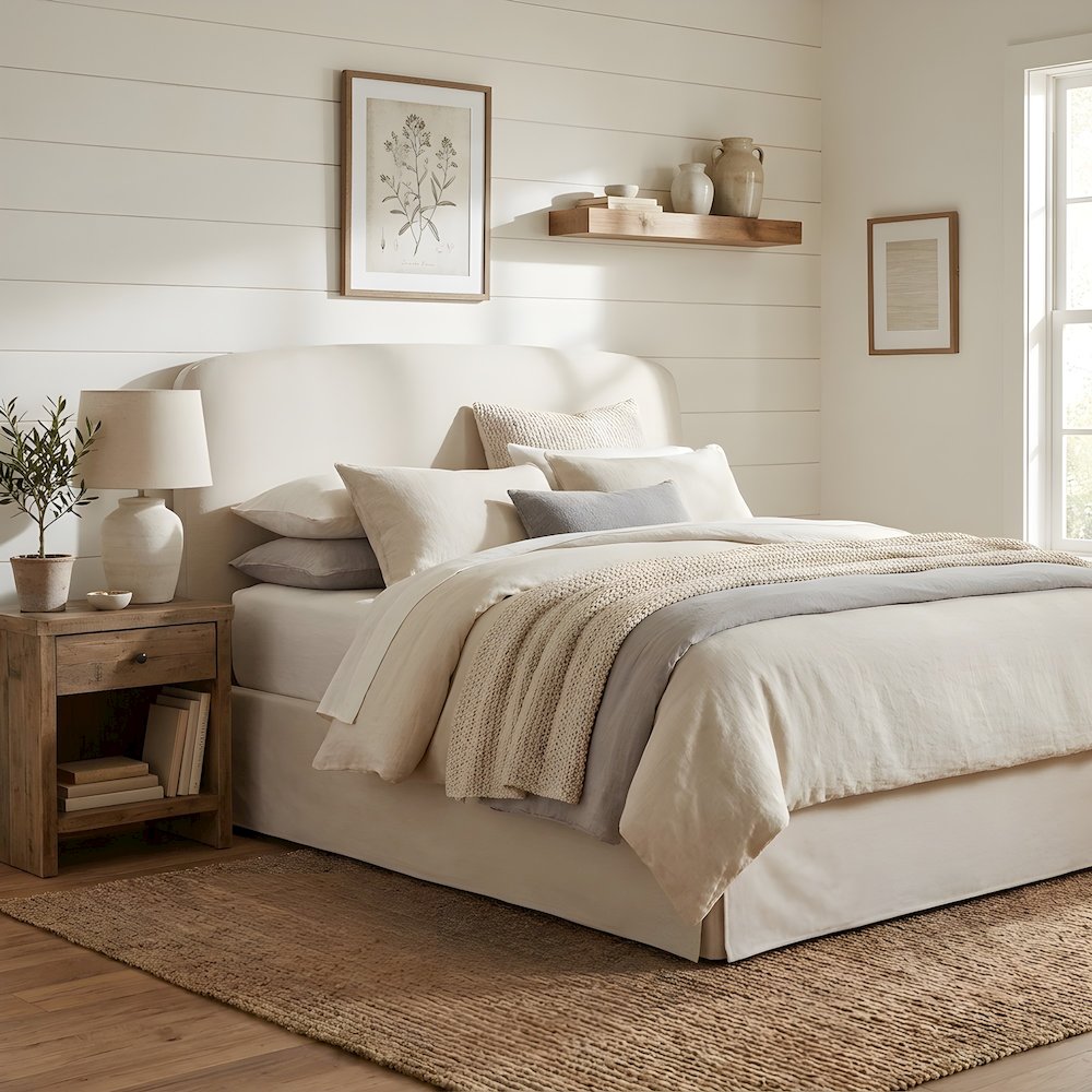 Queen Upholstered Storage Bed with Lift-Up Hydraulic Platform and Headboard