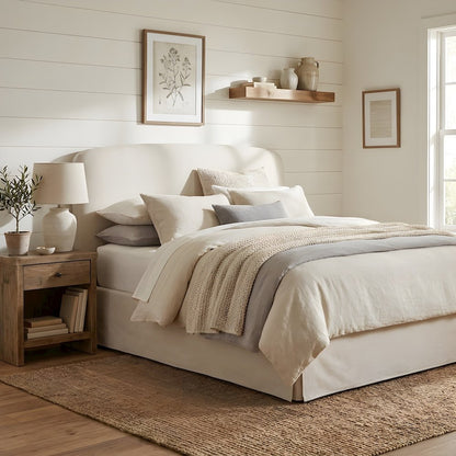 Queen Upholstered Storage Bed with Lift-Up Hydraulic Platform and Headboard