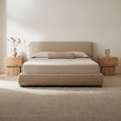 Beau Queen Storage Bed Warm Beige