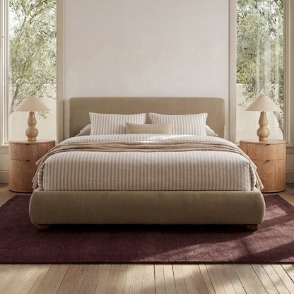 Beau Queen Storage Bed Warm Beige
