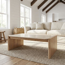 Brown Oak Coffee Table with Bottichino Marble Frame and Sturdy Design